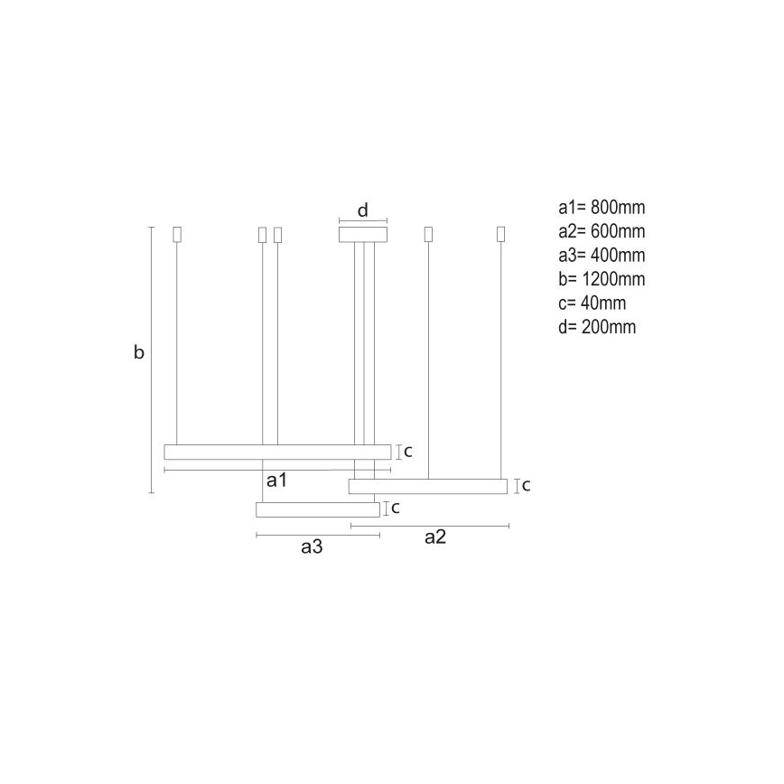 LED Stmievateľný luster na lanku LED/125W/230V 3000-6500K pr. 80 cm + diaľkové ovládanie