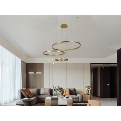 LED Stmievateľný luster na lanku LED/125W/230V 3000-6500K + diaľkové ovládanie