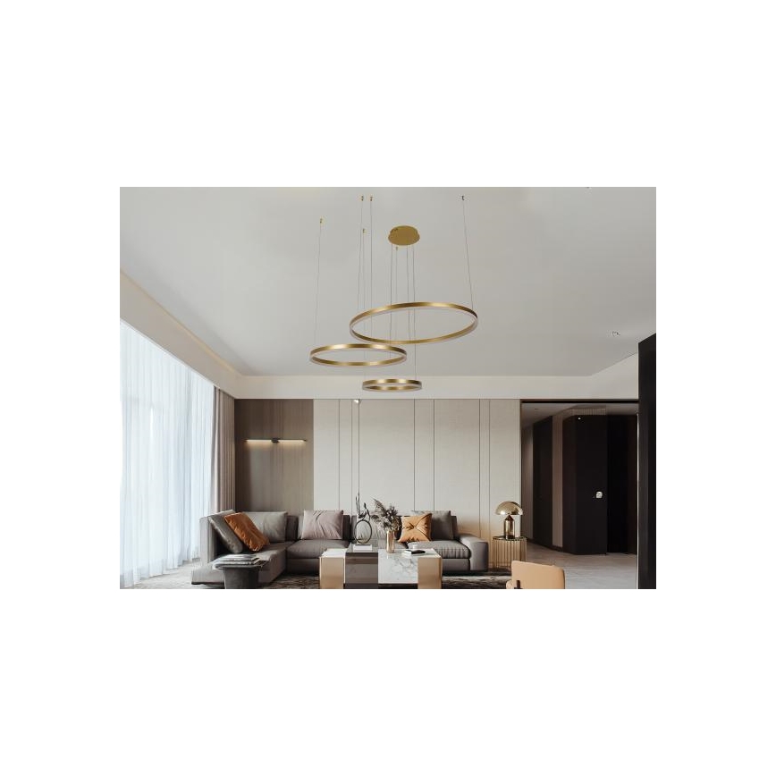 LED Stmievateľný luster na lanku LED/125W/230V 3000-6500K + diaľkové ovládanie