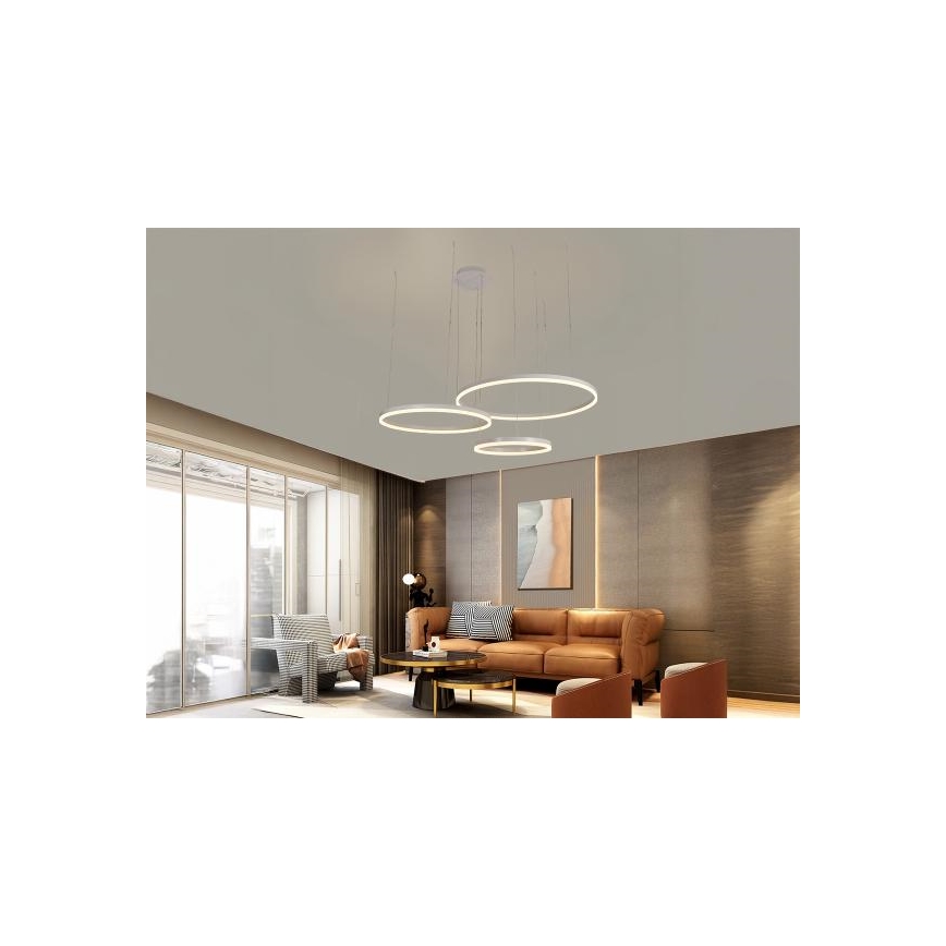 LED Stmievateľný luster na lanku LED/125W/230V 3000-6500K + diaľkové ovládanie
