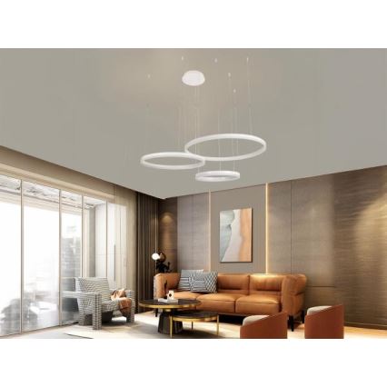LED Stmievateľný luster na lanku LED/125W/230V 3000-6500K + diaľkové ovládanie