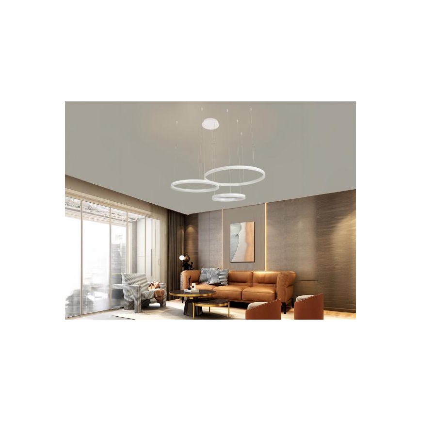 LED Stmievateľný luster na lanku LED/125W/230V 3000-6500K + diaľkové ovládanie