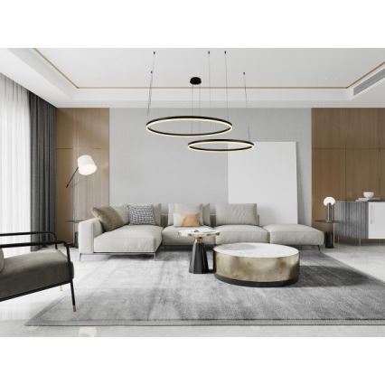 LED Stmievateľný luster na lanku LED/128W/230V 3000-6500K + diaľkové ovládanie
