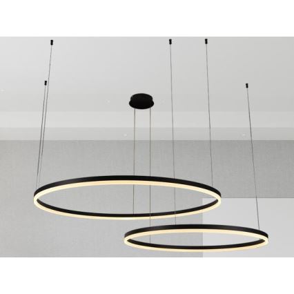 LED Stmievateľný luster na lanku LED/128W/230V 3000-6500K + diaľkové ovládanie