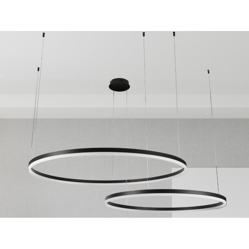LED Stmievateľný luster na lanku LED/128W/230V 3000-6500K + diaľkové ovládanie