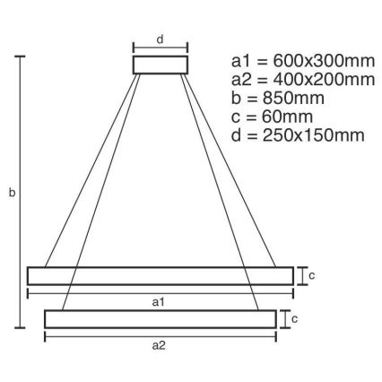 LED Stmievateľný luster na lanku LED/130W/230V 3000-6500K + diaľkové ovládanie