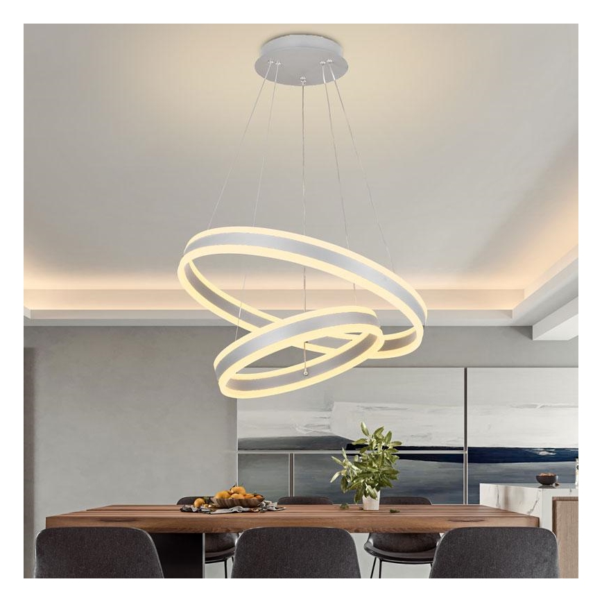 LED Stmievateľný luster na lanku LED/135W/230V 3000-6500K + diaľkové ovládanie