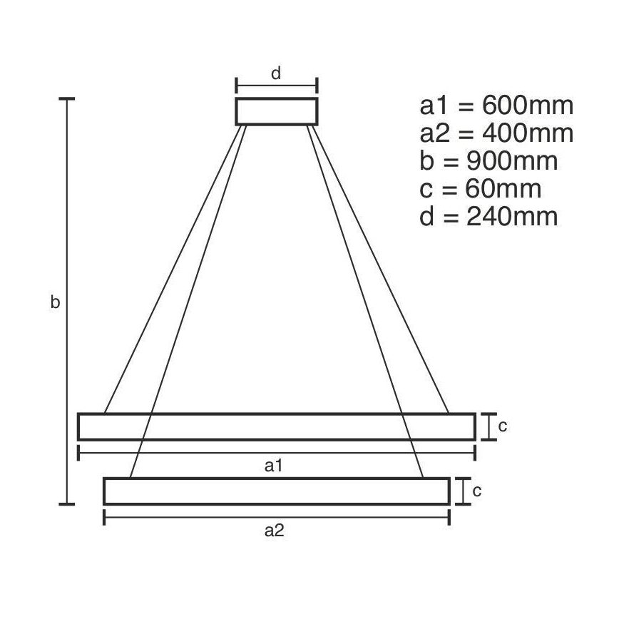 LED Stmievateľný luster na lanku LED/135W/230V 3000-6500K + diaľkové ovládanie