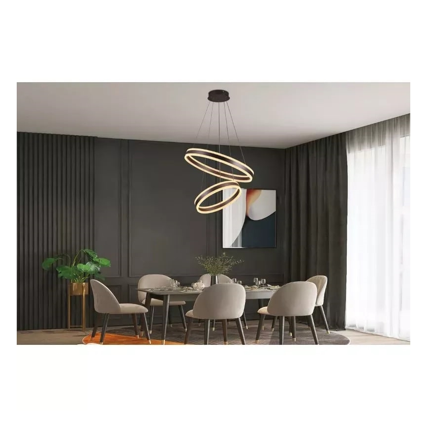 LED Stmievateľný luster na lanku LED/135W/230V 3000-6500K + diaľkové ovládanie