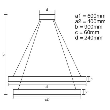 LED Stmievateľný luster na lanku LED/135W/230V 3000-6500K + diaľkové ovládanie