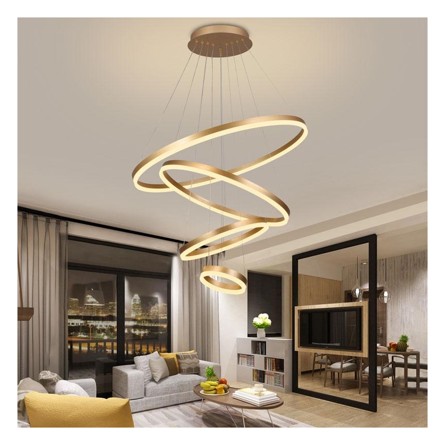 LED Stmievateľný luster na lanku LED/165W/230V 3000-6500K + diaľkové ovládanie