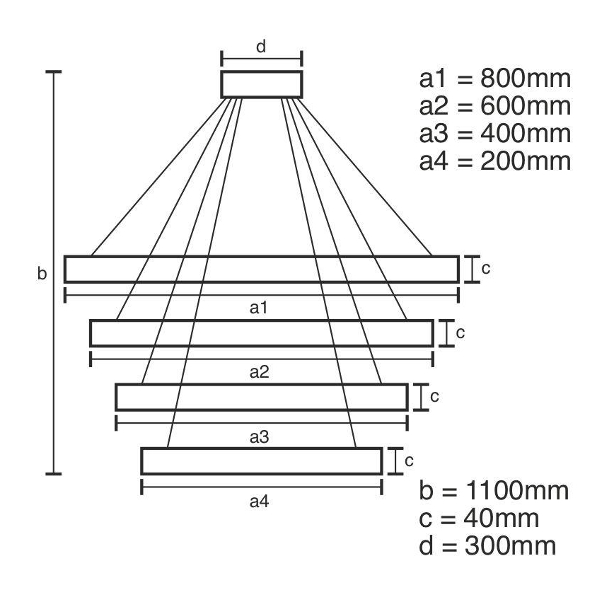 LED Stmievateľný luster na lanku LED/165W/230V 3000-6500K + diaľkové ovládanie