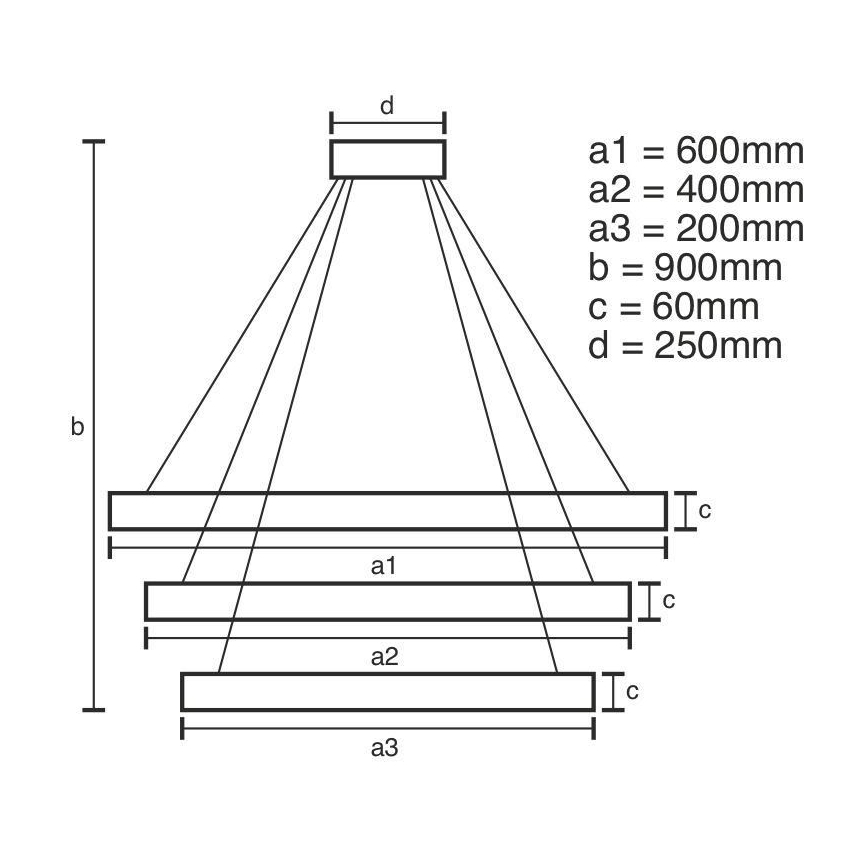 LED Stmievateľný luster na lanku LED/165W/230V 3000-6500K + diaľkové ovládanie