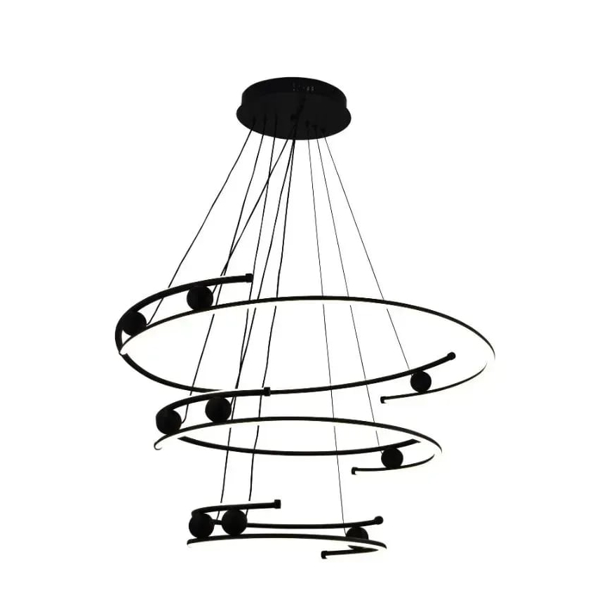 LED Stmievateľný luster na lanku LED/170W/230V 3000-6500K pr. 80 cm + diaľkové ovládanie