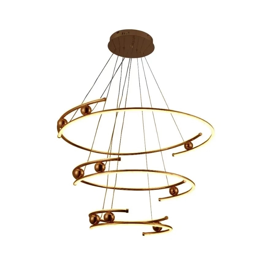 LED Stmievateľný luster na lanku LED/170W/230V 3000-6500K pr. 80 cm + diaľkové ovládanie