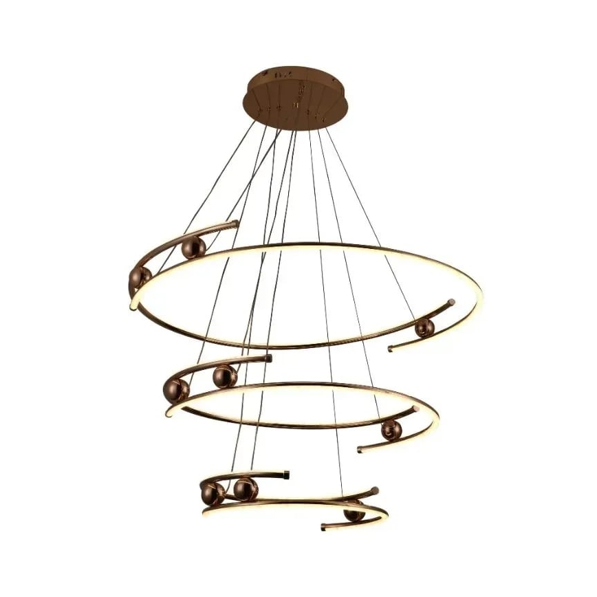 LED Stmievateľný luster na lanku LED/170W/230V 3000-6500K pr. 80 cm + diaľkové ovládanie