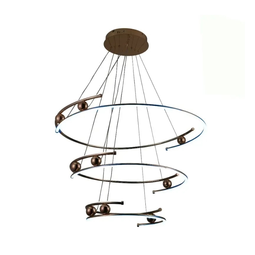 LED Stmievateľný luster na lanku LED/170W/230V 3000-6500K pr. 80 cm + diaľkové ovládanie