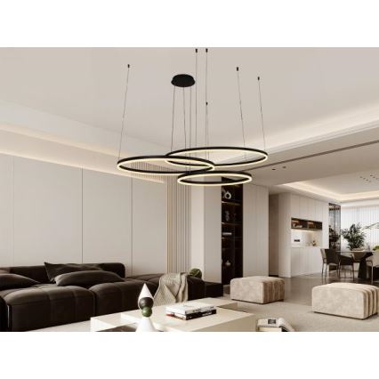 LED Stmievateľný luster na lanku LED/170W/230V 3000-6500K + diaľkové ovládanie