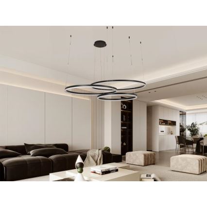 LED Stmievateľný luster na lanku LED/170W/230V 3000-6500K + diaľkové ovládanie