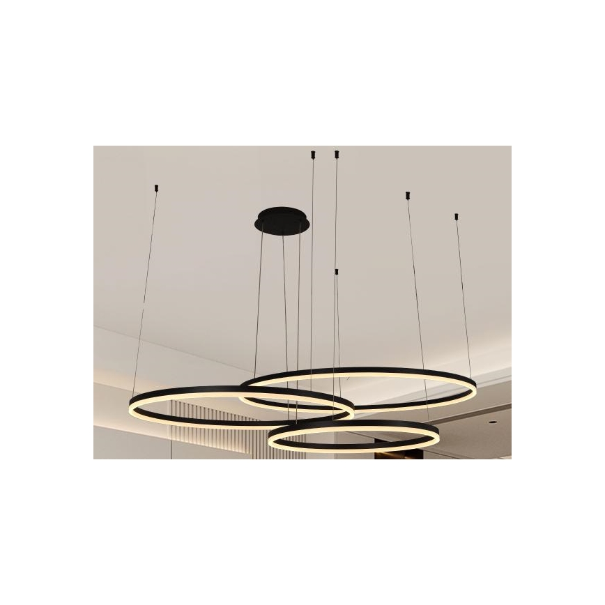 LED Stmievateľný luster na lanku LED/170W/230V 3000-6500K + diaľkové ovládanie