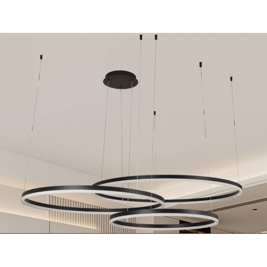 LED Stmievateľný luster na lanku LED/170W/230V 3000-6500K + diaľkové ovládanie