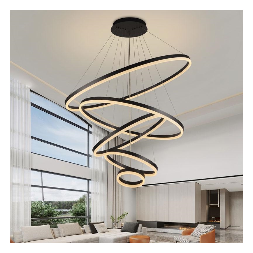 LED Stmievateľný luster na lanku LED/210W/230V 3000-6500K + diaľkové ovládanie
