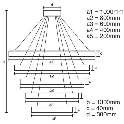 LED Stmievateľný luster na lanku LED/210W/230V 3000-6500K + diaľkové ovládanie