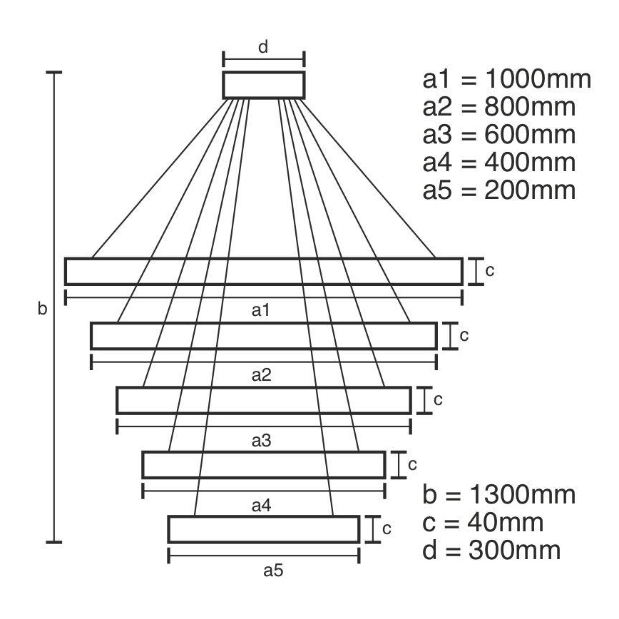 LED Stmievateľný luster na lanku LED/210W/230V 3000-6500K + diaľkové ovládanie