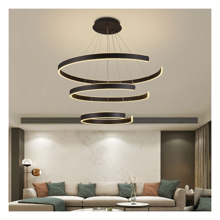 LED Stmievateľný luster na lanku LED/220W/230V 3000-6500K + diaľkové ovládanie
