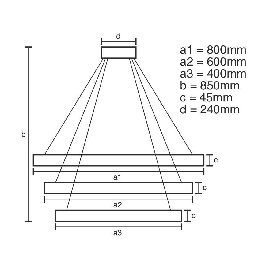 LED Stmievateľný luster na lanku LED/220W/230V 3000-6500K + diaľkové ovládanie