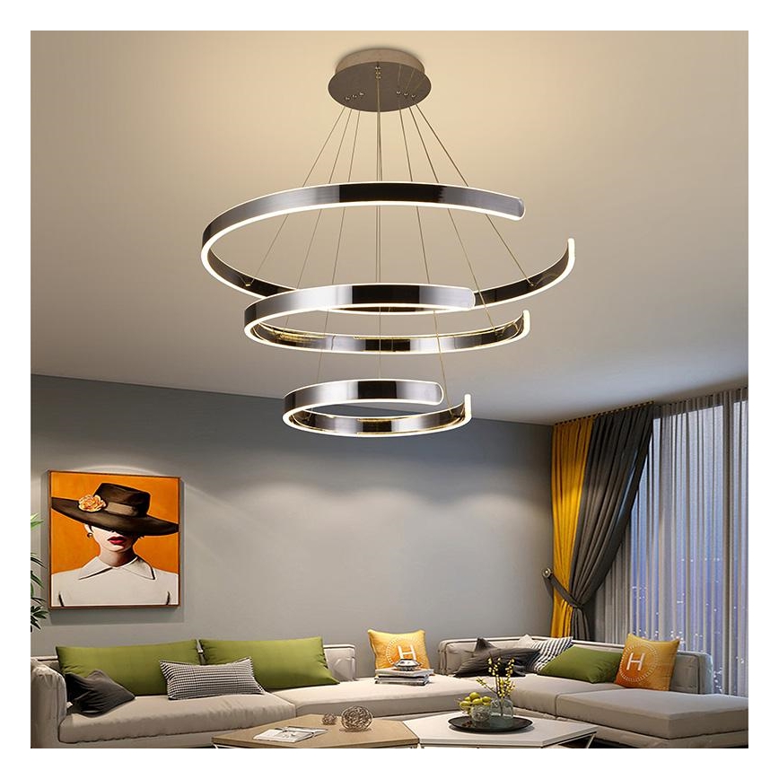 LED Stmievateľný luster na lanku LED/220W/230V 3000-6500K + diaľkové ovládanie
