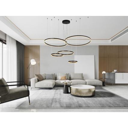 LED Stmievateľný luster na lanku LED/220W/230V 3000-6500K + diaľkové ovládanie