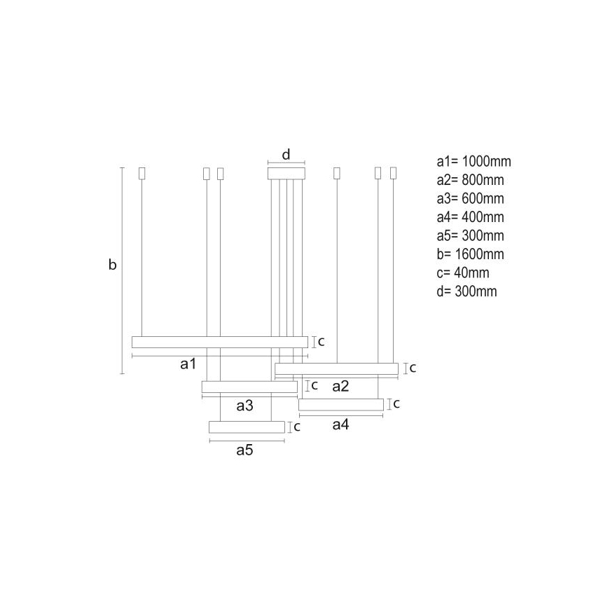 LED Stmievateľný luster na lanku LED/220W/230V 3000-6500K + diaľkové ovládanie
