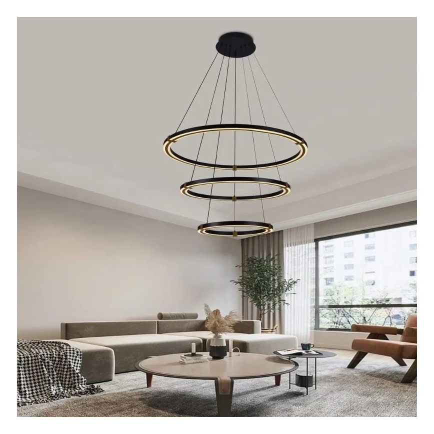 LED Stmievateľný luster na lanku LED/235W/230V 3000-6500K + diaľkové ovládanie