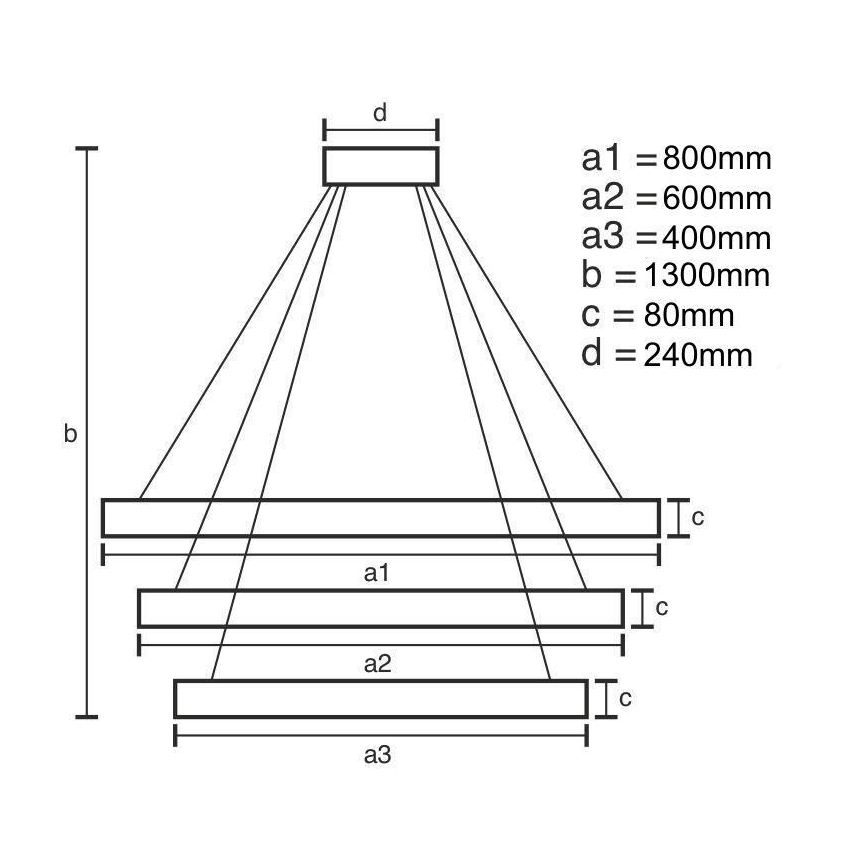 LED Stmievateľný luster na lanku LED/240W/230V 3000-6500K + diaľkové ovládanie