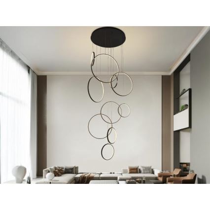 LED Stmievateľný luster na lanku LED/290W/230V 3000-6500K + diaľkové ovládanie