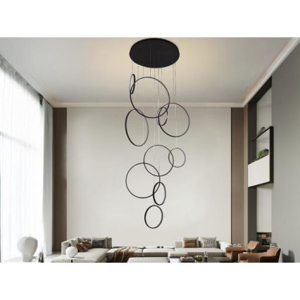 LED Stmievateľný luster na lanku LED/290W/230V 3000-6500K + diaľkové ovládanie