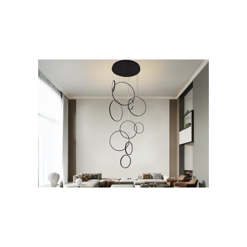 LED Stmievateľný luster na lanku LED/290W/230V 3000-6500K + diaľkové ovládanie