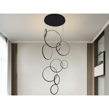 LED Stmievateľný luster na lanku LED/290W/230V 3000-6500K + diaľkové ovládanie