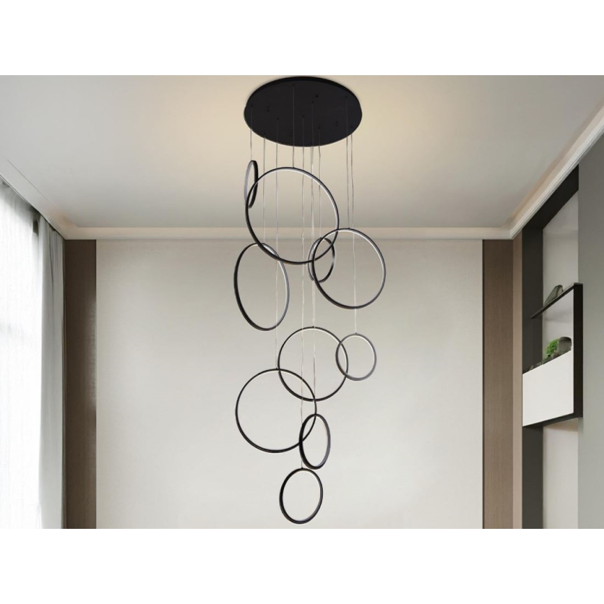 LED Stmievateľný luster na lanku LED/290W/230V 3000-6500K + diaľkové ovládanie