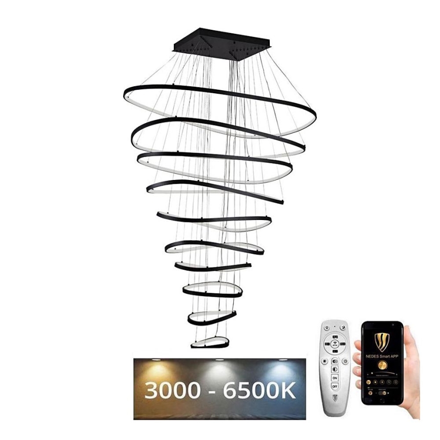 LED Stmievateľný luster na lanku LED/370W/230V 3000-6500K + diaľkové ovládanie