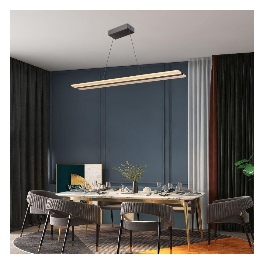 LED Stmievateľný luster na lanku LED/40W/230V 3000-6500K chróm + diaľkové ovládanie