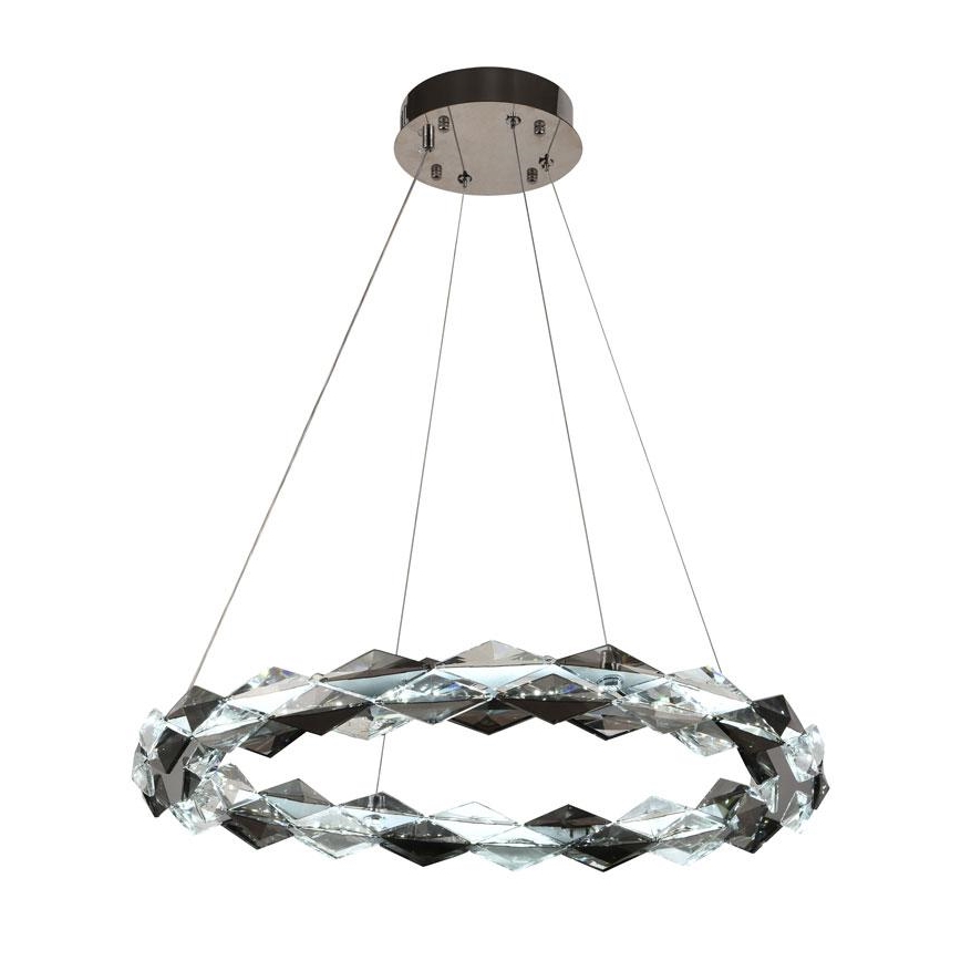 LED Stmievateľný krištáľový luster na lanku LED/40W/230V 3000-6500K lesklý chróm + diaľkové ovládanie