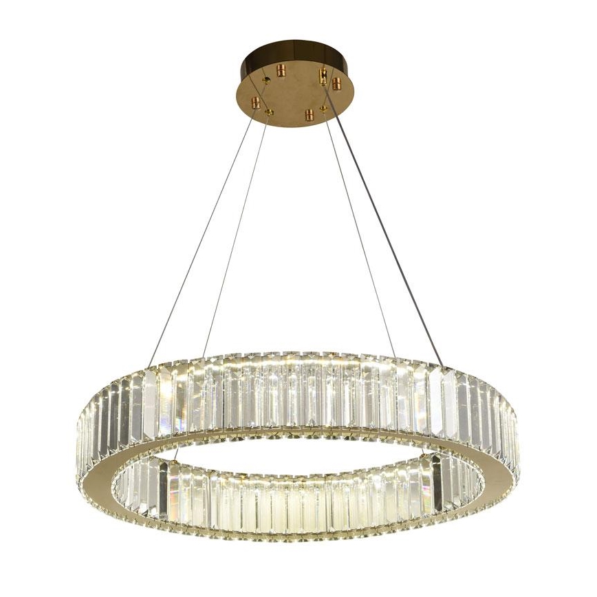 LED Stmievateľný krištáľový luster na lanku LED/40W/230V 3000-6500K chróm/zlatá + diaľkové ovládanie