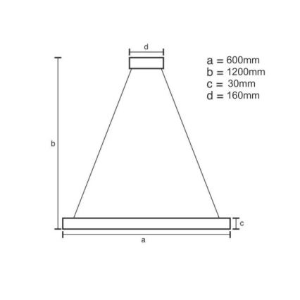 LED Stmievateľný luster na lanku LED/40W/230V 3000-6500K + diaľkové ovládanie