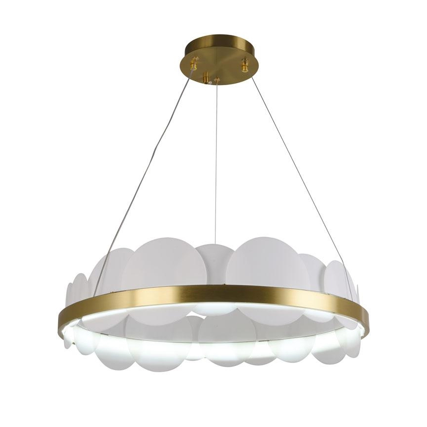 LED Stmievateľný luster na lanku LED/40W/230V 3000-6500K zlatá + diaľkové ovládanie