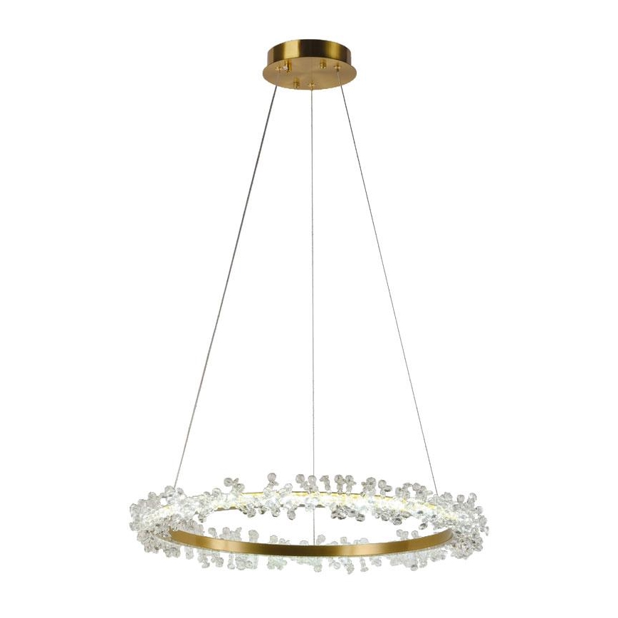 LED Stmievateľný krištáľový luster na lanku LED/40W/230V 3000-6500K zlatá + diaľkové ovládanie