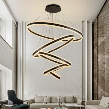 LED Stmievateľný luster na lanku LED/420W/230V 3000-6500K pr. 100 cm + diaľkové ovládanie