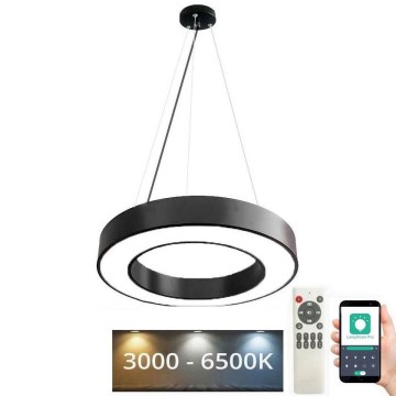LED Stmievateľný luster na lanku LED/45W/230V 3000-6500K čierna + diaľkové ovládanie
