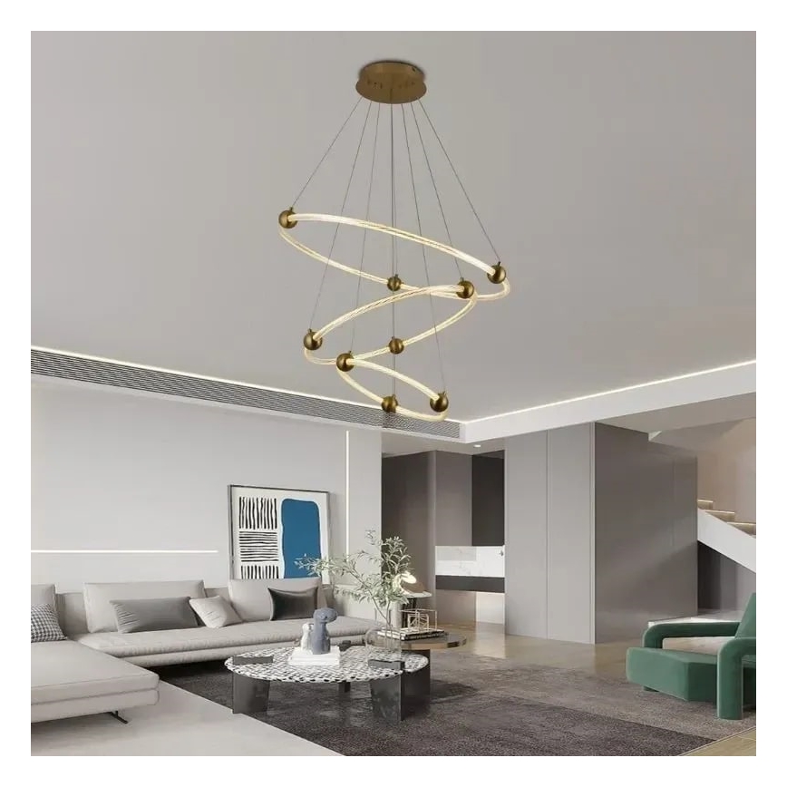 LED Stmievateľný luster na lanku LED/45W/230V 3000-6500K + diaľkové ovládanie